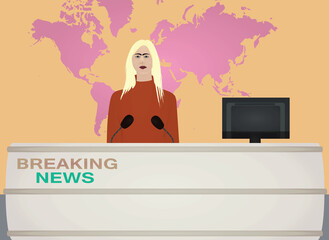 Breaking news screen. vector illustration