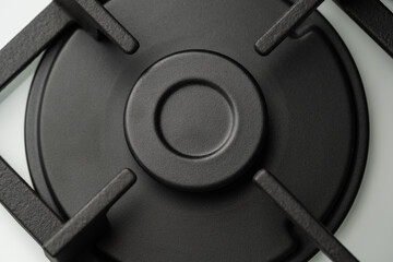 New modern shining metal gas cooker close up