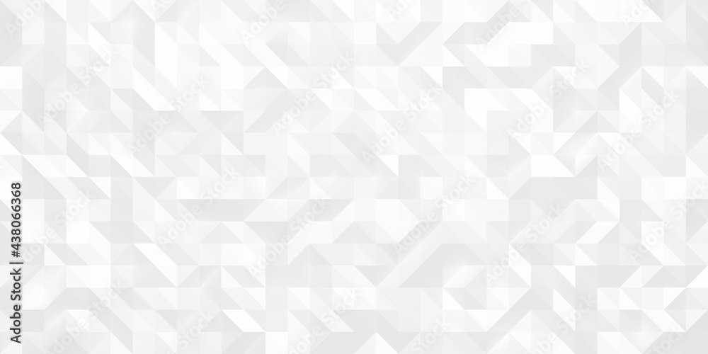 Fototapete low poly random tiles texture in white color. abstract geometric pattern background with medium size