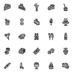Sweets and candy vector icons set