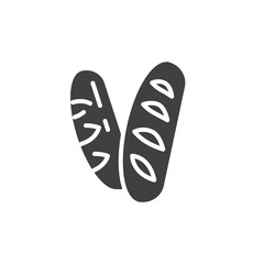 Baguette bread vector icon