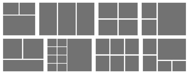 Photo collage. Vector set of collage frame for photos and pictures, montage frame photography, illustration, pattern montage frame, abstract vector background.
