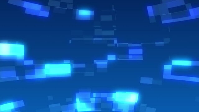 仮想空間のような美しい青のモーショングラフィックス動画