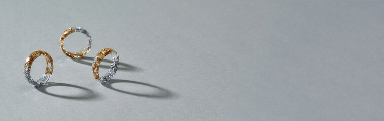 Glamour clear acrylic rings with filling