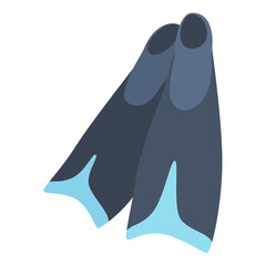 シュノーケリングやダイビングで使う足ヒレのフィンのイラスト。