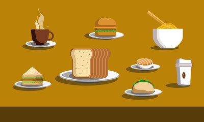 Food and drink vector illustration