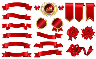 メダル バッジ  リボン ワックススタンプ セット コレクション 赤