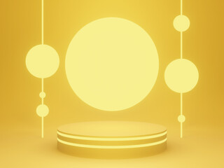3D rendering. Yellow product stand.