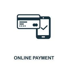 Online Payment icon. Monochrome simple element from digital service collection. Creative Online Payment icon for web design, templates, infographics and more
