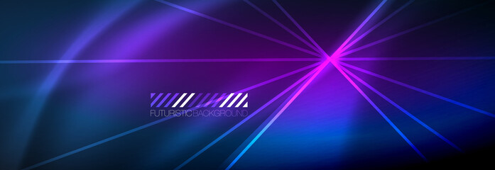 Fototapeta premium Neon dynamic beams vector abstract wallpaper background. Wallpaper background, design templates for business or technology presentations, internet posters or web brochure covers
