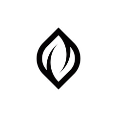n initial leaf logo design vector template