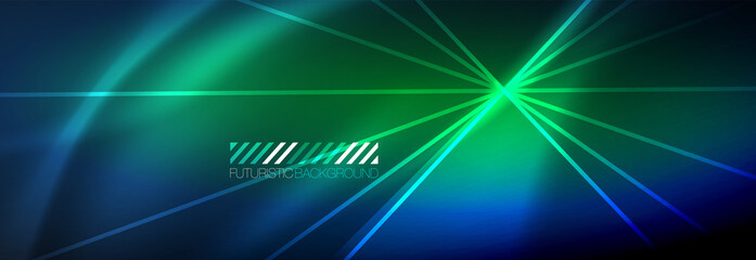 Neon dynamic beams vector abstract wallpaper background. Wallpaper background, design templates for business or technology presentations, internet posters or web brochure covers