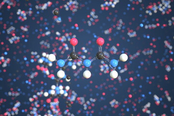 Molecule of biuret, conceptual molecular model. Conceptual 3d rendering