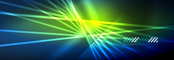 Neon dynamic beams vector abstract wallpaper background. Wallpaper background, design templates for business or technology presentations, internet posters or web brochure covers