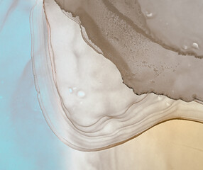 Watercolor Ocean Waves. Abstract Green Marble