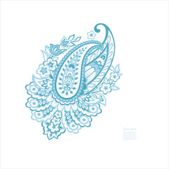 Paisley Floral oriental vector Isolated Pattern