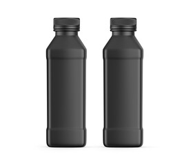 Plastic bottle mockup with lid on isolated white background, packaging bottle for liquid, ready for design presentation, 3d illustration