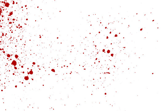 Blood dripping isolated on white background