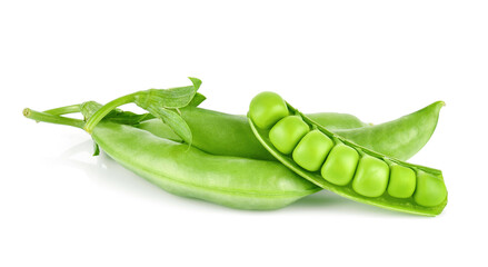 Snow peas isolated on white background