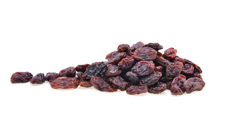dried raisins isolated on white background.