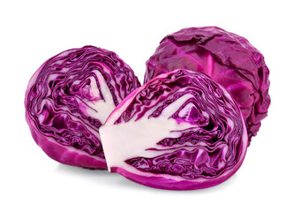 Purple cabbage isolated on white background