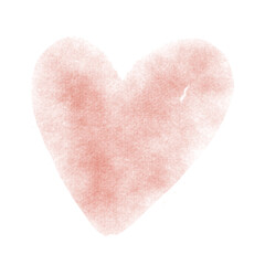 Simple watercolor isolated icon on white background. Cute red heart for decoration or design.