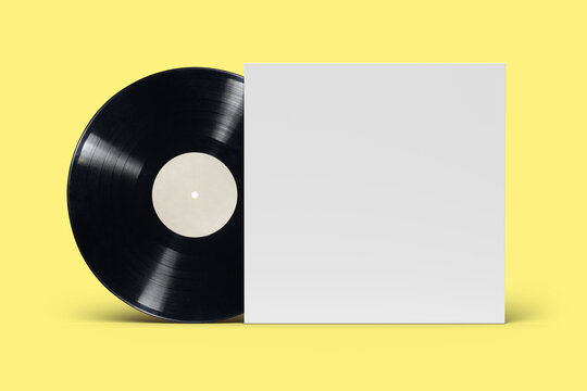 Vinyl record in cardboard cover on isolated background