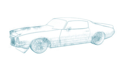 Illustration of a Classic American Muscle Car. - 438079521