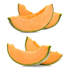 cantaloupe melon isolated on white background