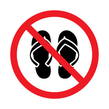 No Slipper Allowed Sign Vector