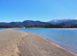 Landzunge, Drapano Beach, Achaia, Griechenland, Psathopyrgos