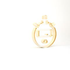 Gold Stopwatch icon isolated on white background. Time timer sign. Chronometer sign. 3d illustration 3D render