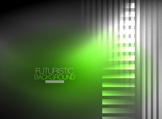 Bright neon color techno abstract background, shiny glowing neon lines in the dark background