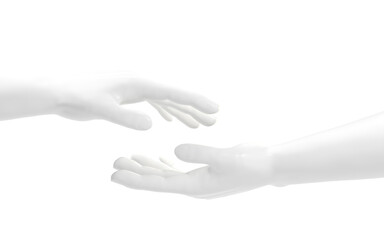 Hand sculpture with white background, 3d rendering.