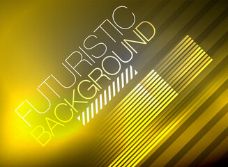 Bright neon color techno abstract background, shiny glowing neon lines in the dark background