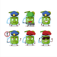 A dedicated Police officer of kiwi smoothie mascot design style