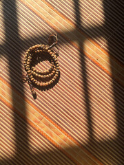 Tasbih is a form of dhikr that involves the glorification of God in Islam. Selective focus and little big noise some area.