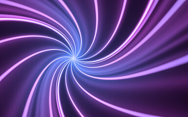 Obraz premium Purple twist cubes with black background, 3d rendering.