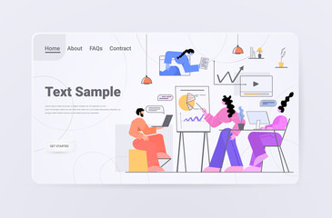 businesspeople analyzing charts and graphs data analysis process digital marketing planning company strategy