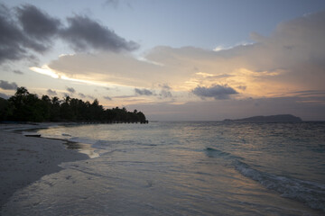 tropical seascape at the dusk in west papua