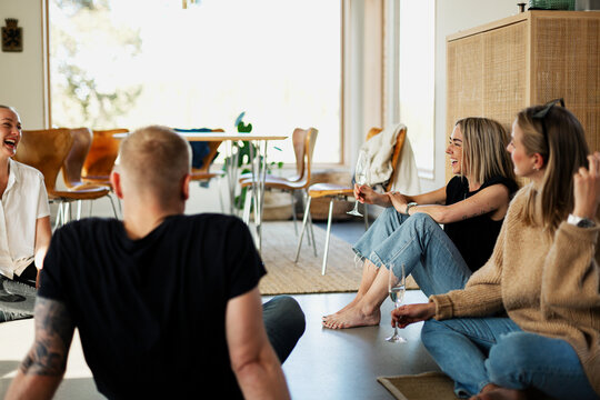 Group of friends spending time together