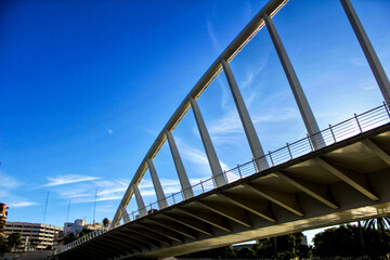 Fototapeta premium Bridge under blue sky in Valencia, Spain