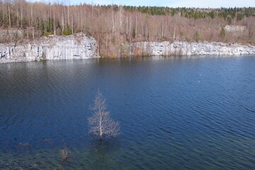 Flooded marble quarry in Karelia