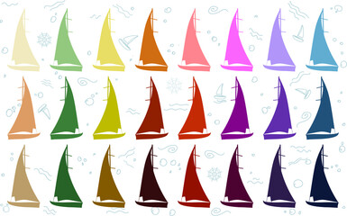 Vector of the colored boat clipart