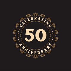 50 anniversary celebration, Greetings card for 50 years anniversary