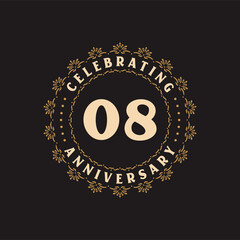 8 anniversary celebration, Greetings card for 8 years anniversary