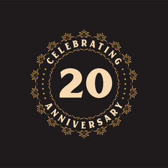 20 anniversary celebration, Greetings card for 20 years anniversary