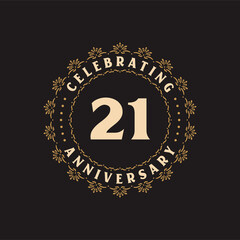 21 anniversary celebration, Greetings card for 21 years anniversary
