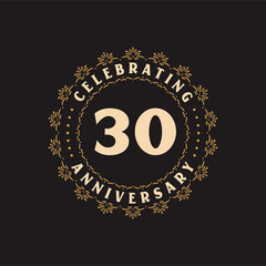 30 anniversary celebration, Greetings card for 30 years anniversary