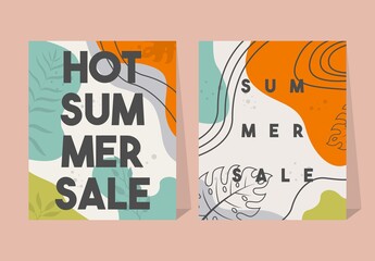 Summer sale tropic leaves flyer, poster, banner, design, template, background. Special offer discount big sale web banner. Mobile Digital display promotion for social media or website